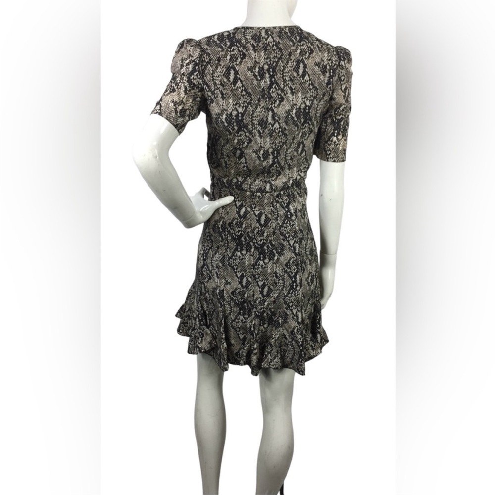 100% silk Veronica Beard Snake Print Dress ruched - Picture 10 of 14